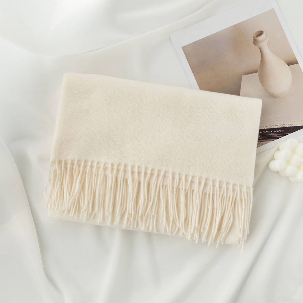 Cozy Solid Color Winter Scarf with  for Women