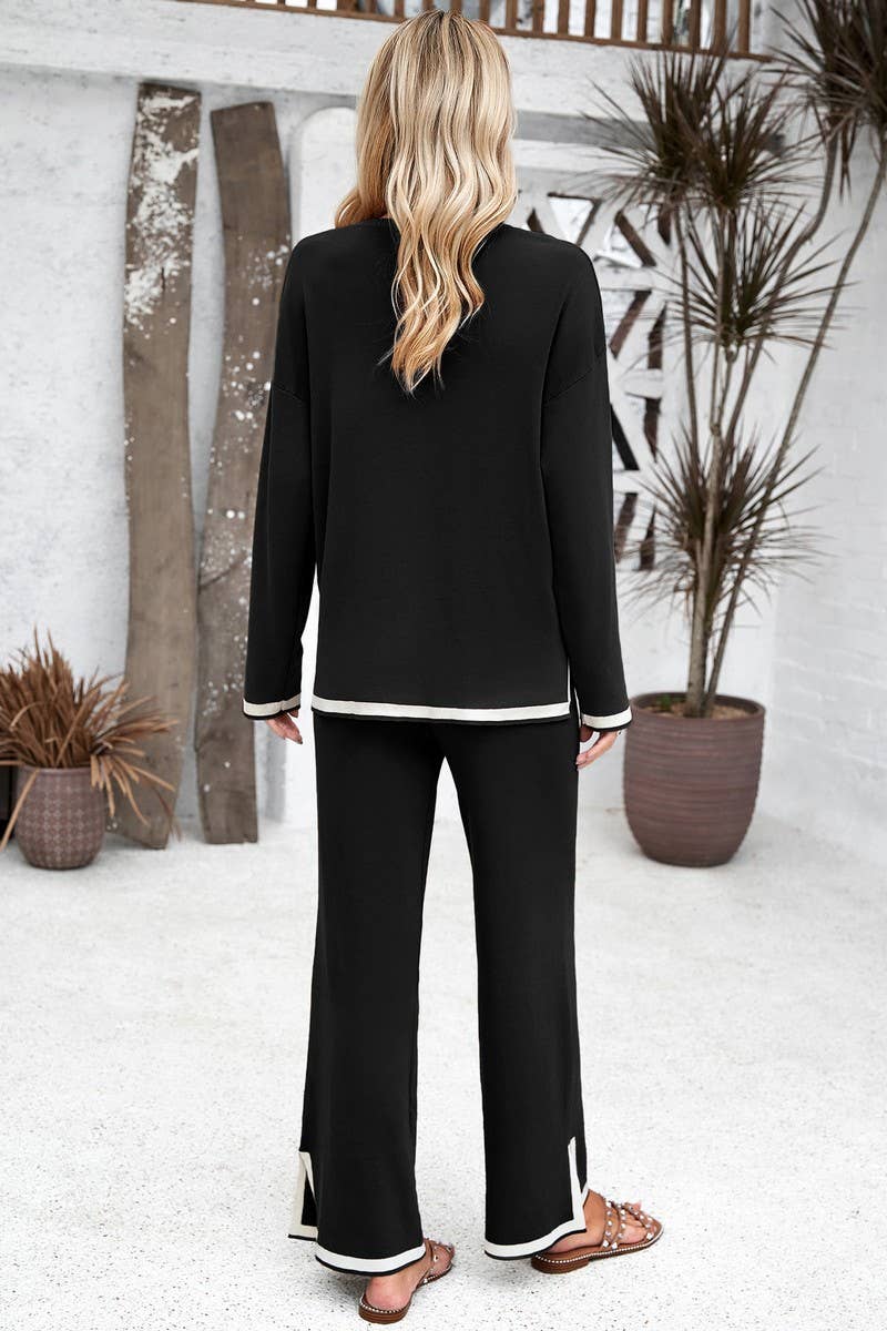 CWSTB0346_Round Neck Long Sleeve Sweater Pants Set