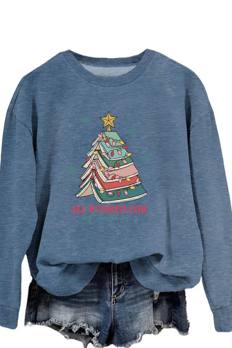 CWTBLL01325_LETTER PRINT CREW NECK CHRISTMAS SWEATSHIRT