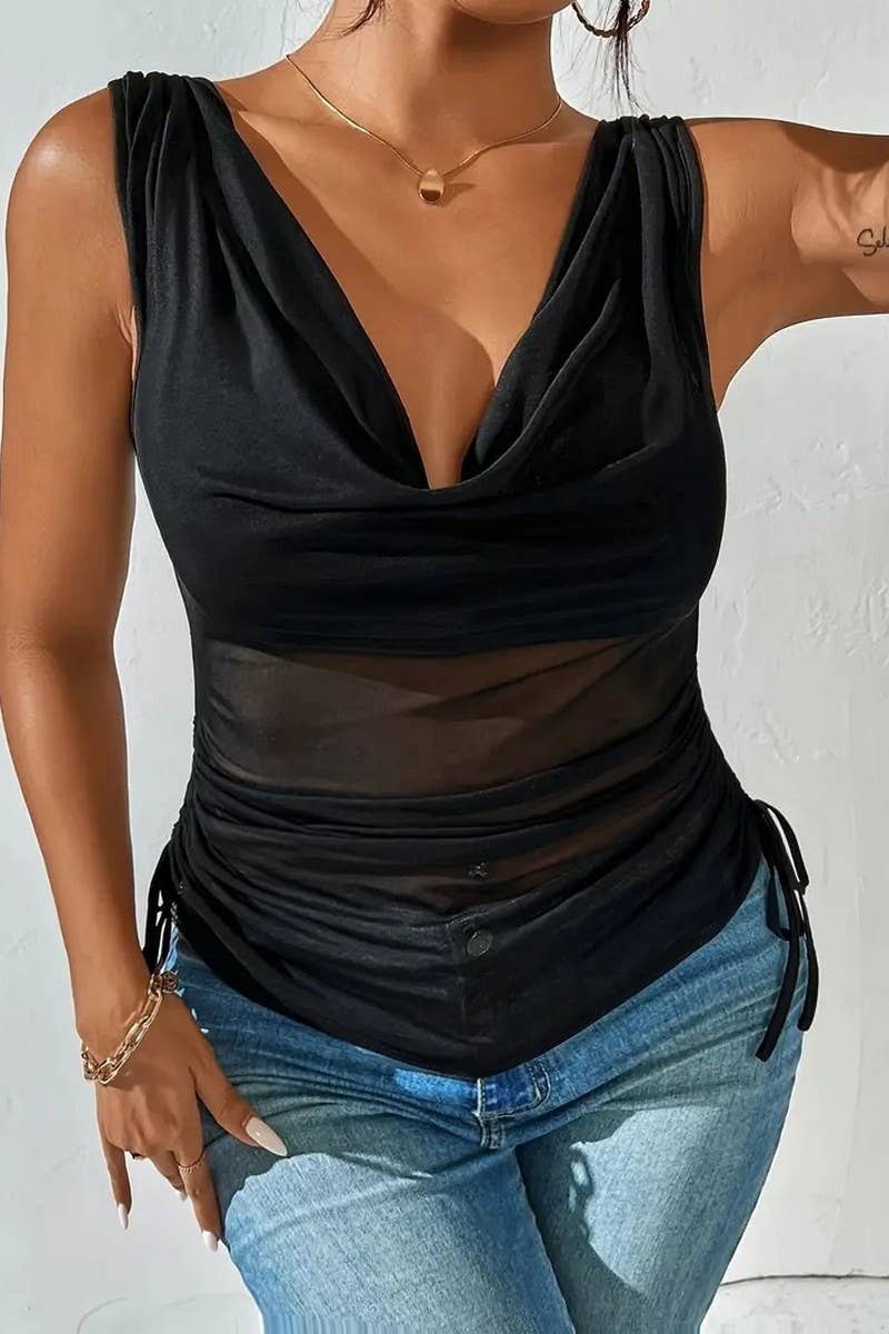 CWTTSL0334_V-NECK PURE SEXY SLEEVELESS VEST