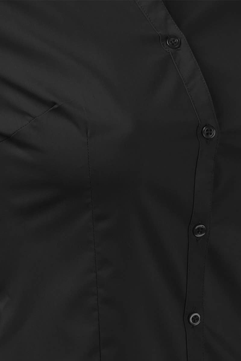 CWTSTL708_Basic Slim Fit Simple LongSleeve Button Down Shirt