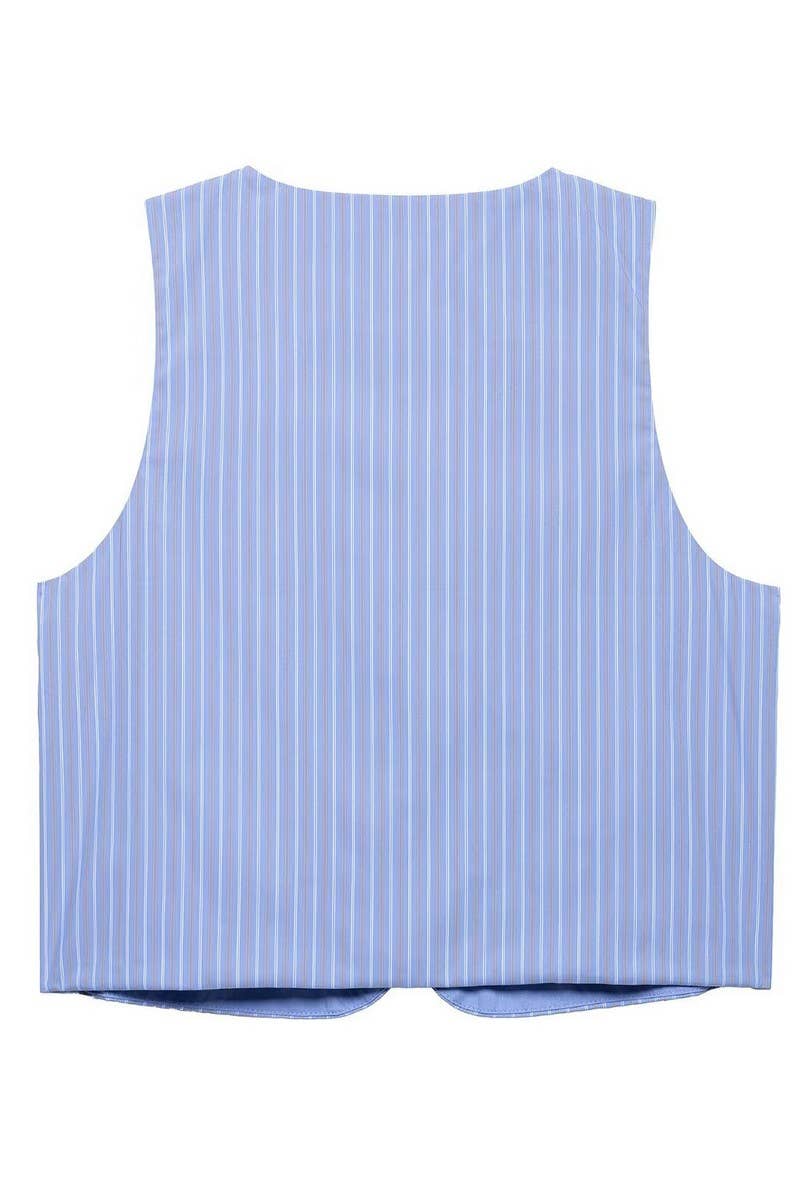 CWSBSSL0152_FASHION CASUAL STRIPED VEST + PANTS SET