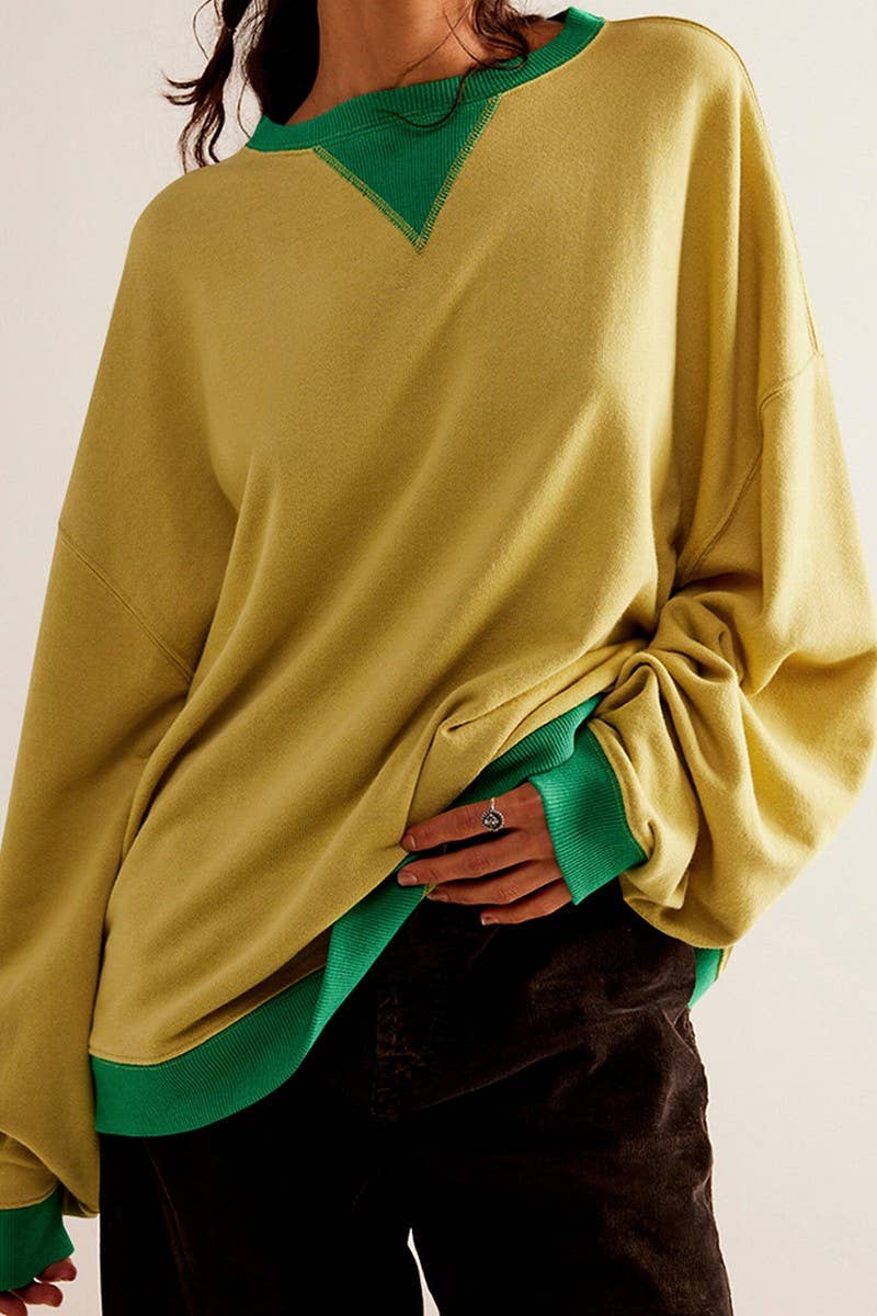 CWTBLL3991_LOOSE DROP SHOULDER CREWNECK SWEATSHIRT
