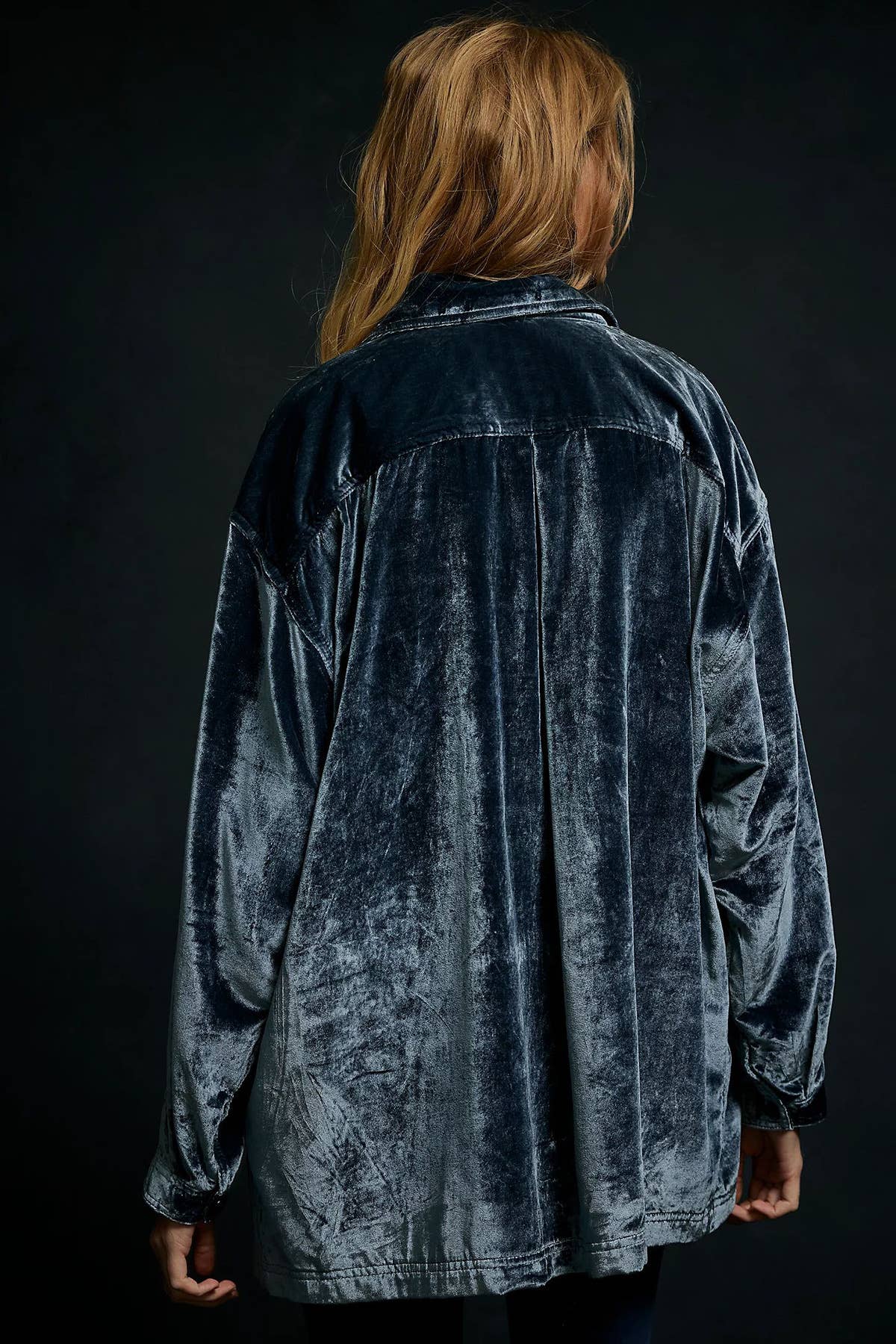 BUTTON-POCKET LOOSE VELVET LONG-SLEEVED SHIRT