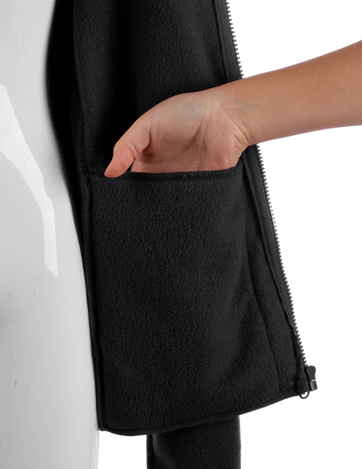 CWOJA693_Long Sleeve Full-Zip Thermal Basic Fleece Jacket