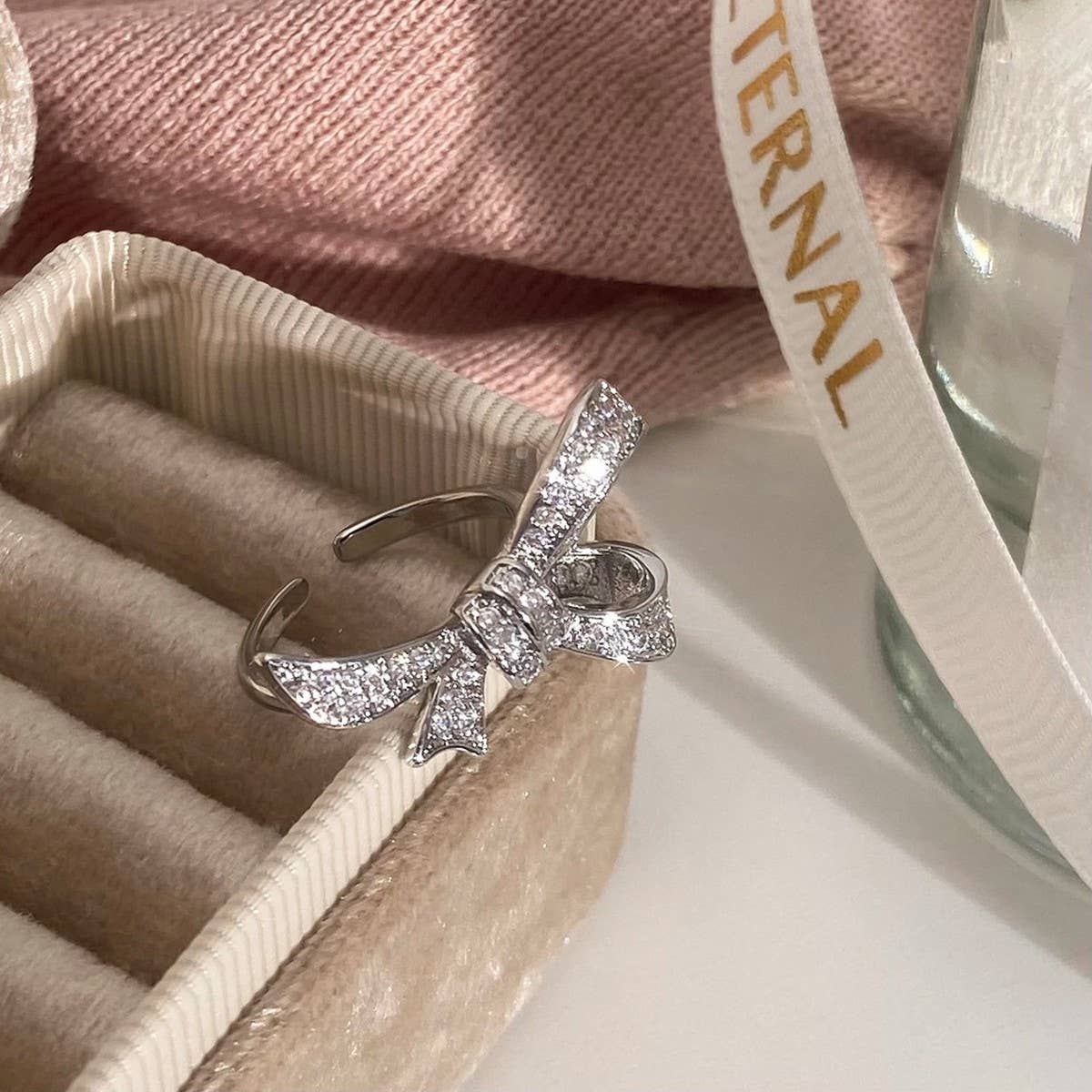 WOMEN'S EXQUISITE MICRO-INLAID ZIRCON OPEN RING