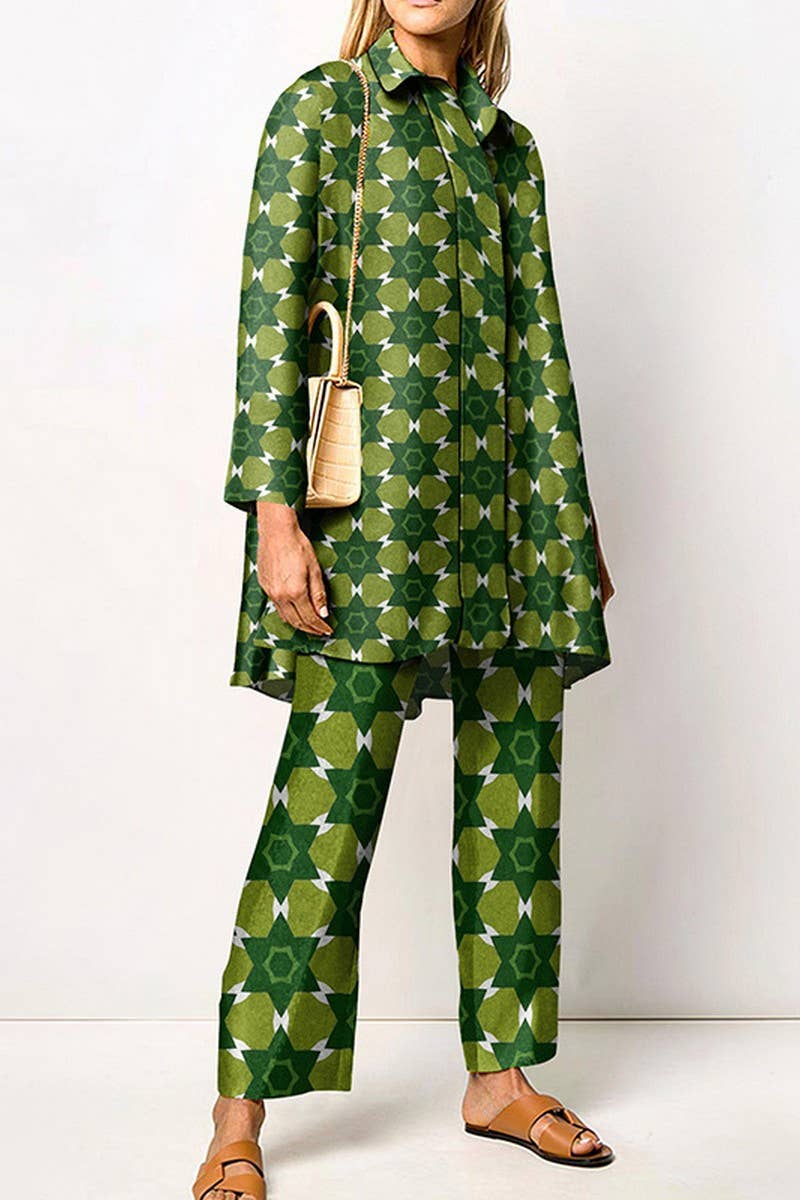 CWSS1270_SPRING AND AUTUMN LONG SLEEVE LADIES SHIRT SET