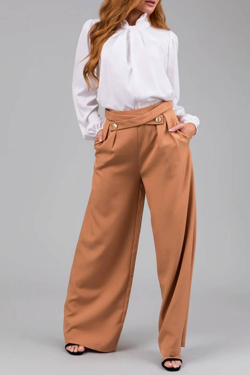 CWBLP1396_SOLID COLOR LOOSE CASUAL STRAIGHT WIDE-LEG PANTS
