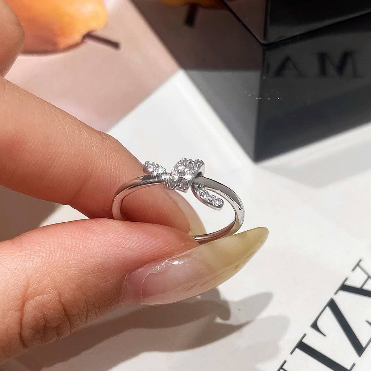 FASHIONABLE AND HIGH-END SIMPLE ZIRCON OPEN RING_CWAJE3094