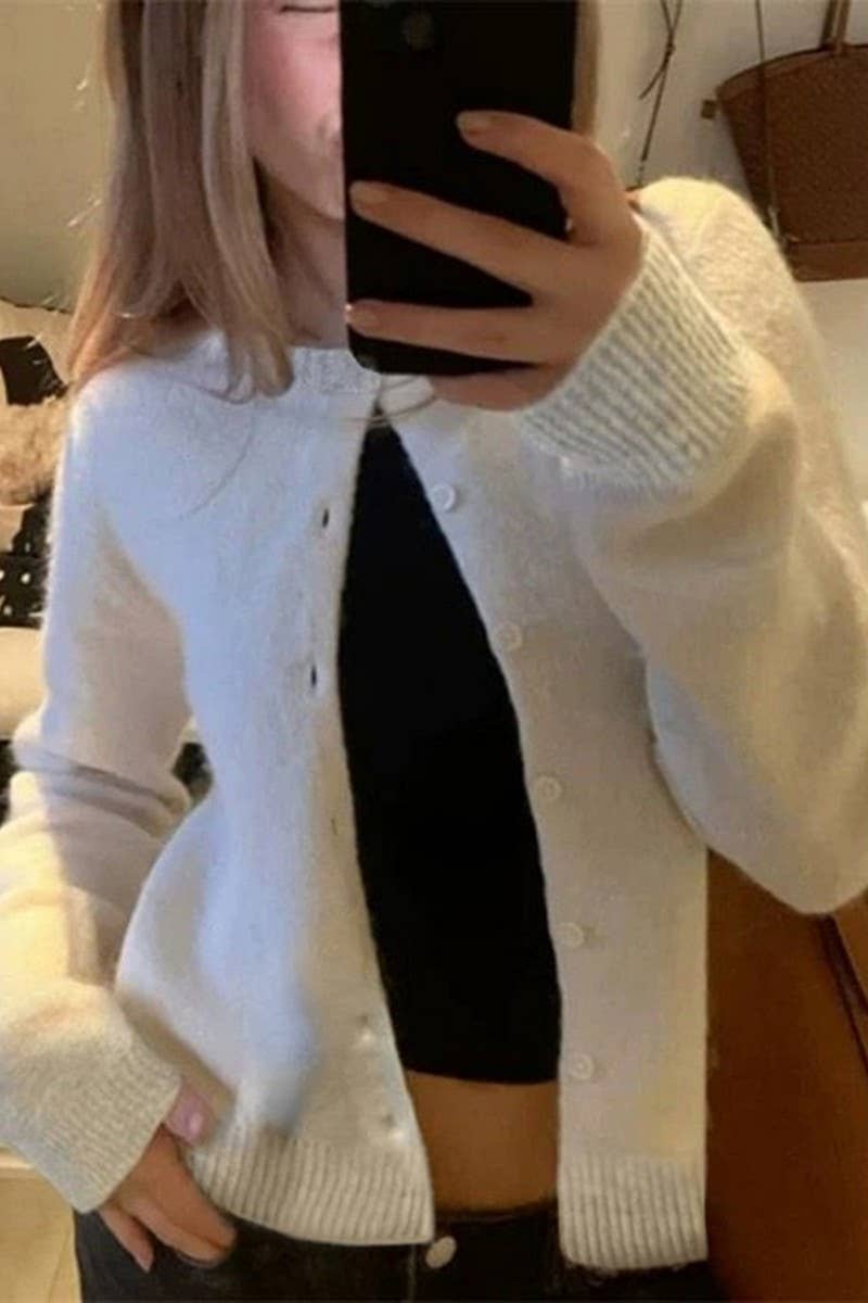 CWOCAL00751_CASUAL SIMPLE LONG SLEEVE KNIT CARDIGAN