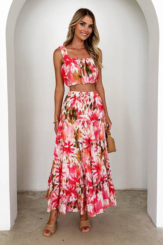 CWSS1274_RETRO SHORT SUSPENDER SKIRT TWO-PIECE SET