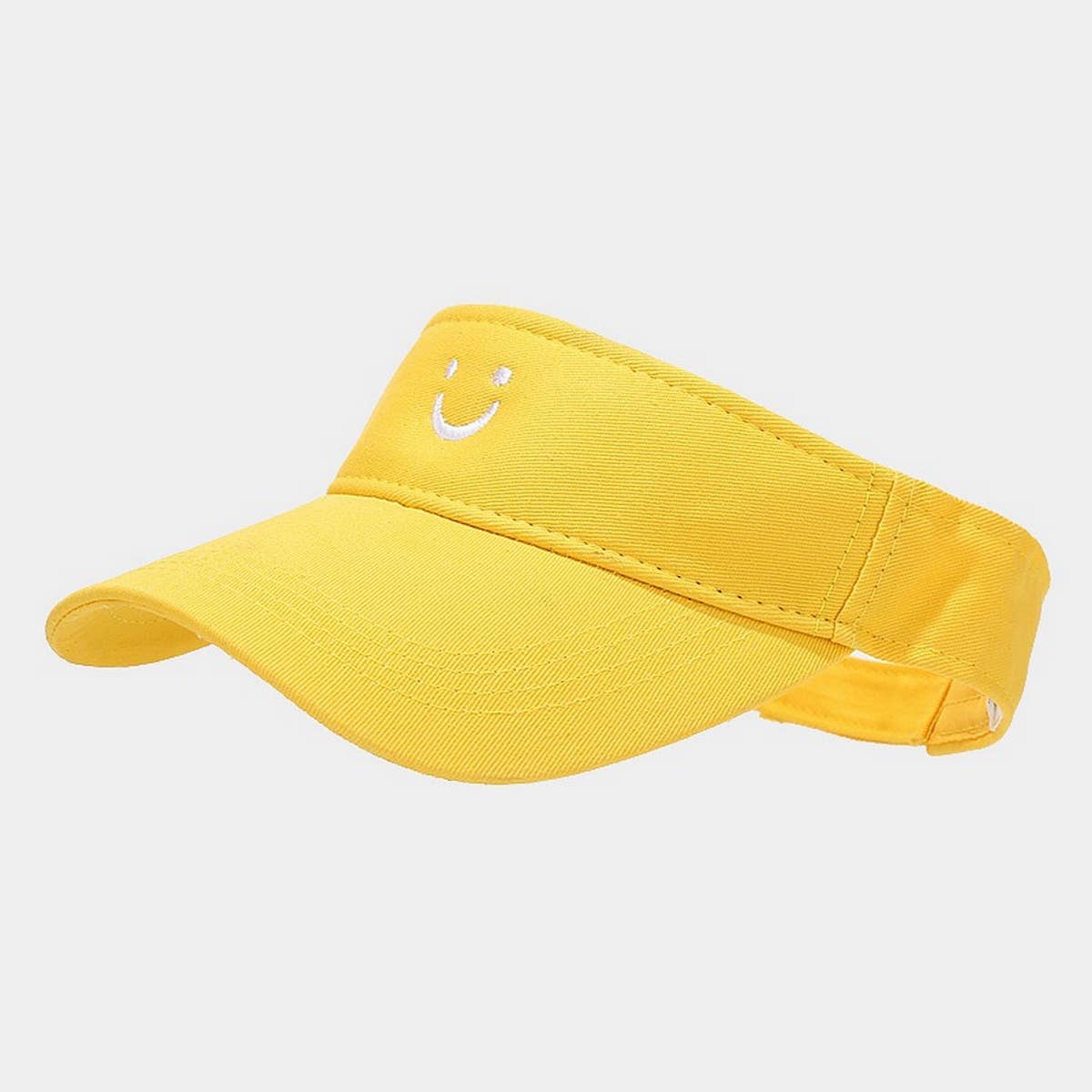 CWAH3178_CUTE U SMILEY FACE EMBROIDERED SUN VISOR