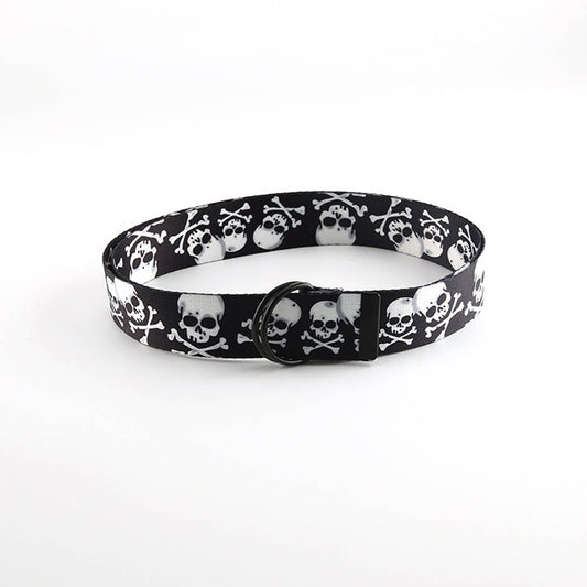 CWABE0955_VERSATILE SKULL CASUAL CANVAS BELT