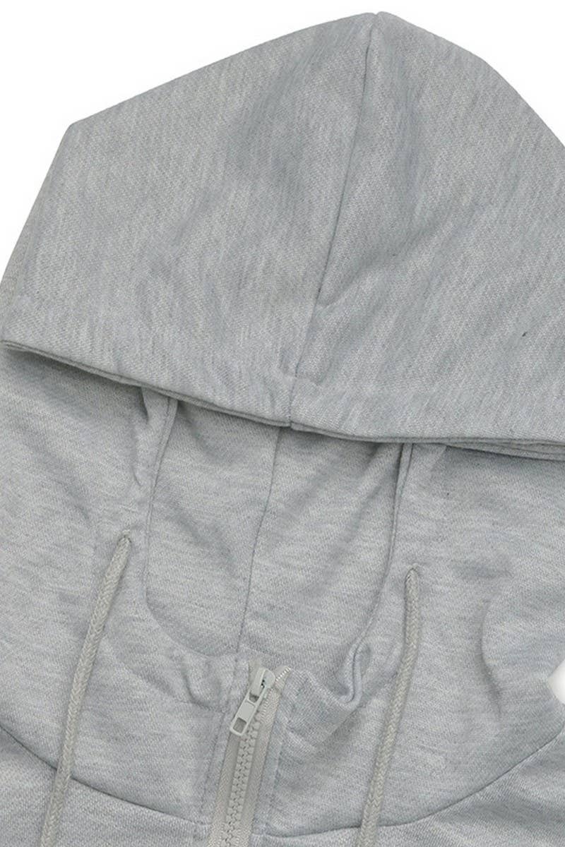 CWOHOL0788_SOLID COLOR PRINTED CASUAL HOODED SWEATSHIRT