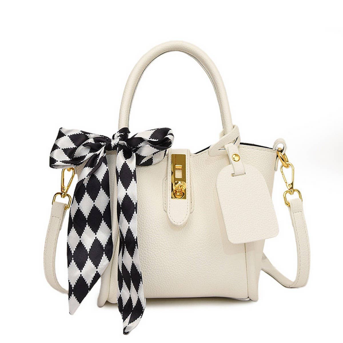 FASHIONABLE SILK SCARF BUCKET BAG_CWAB3333