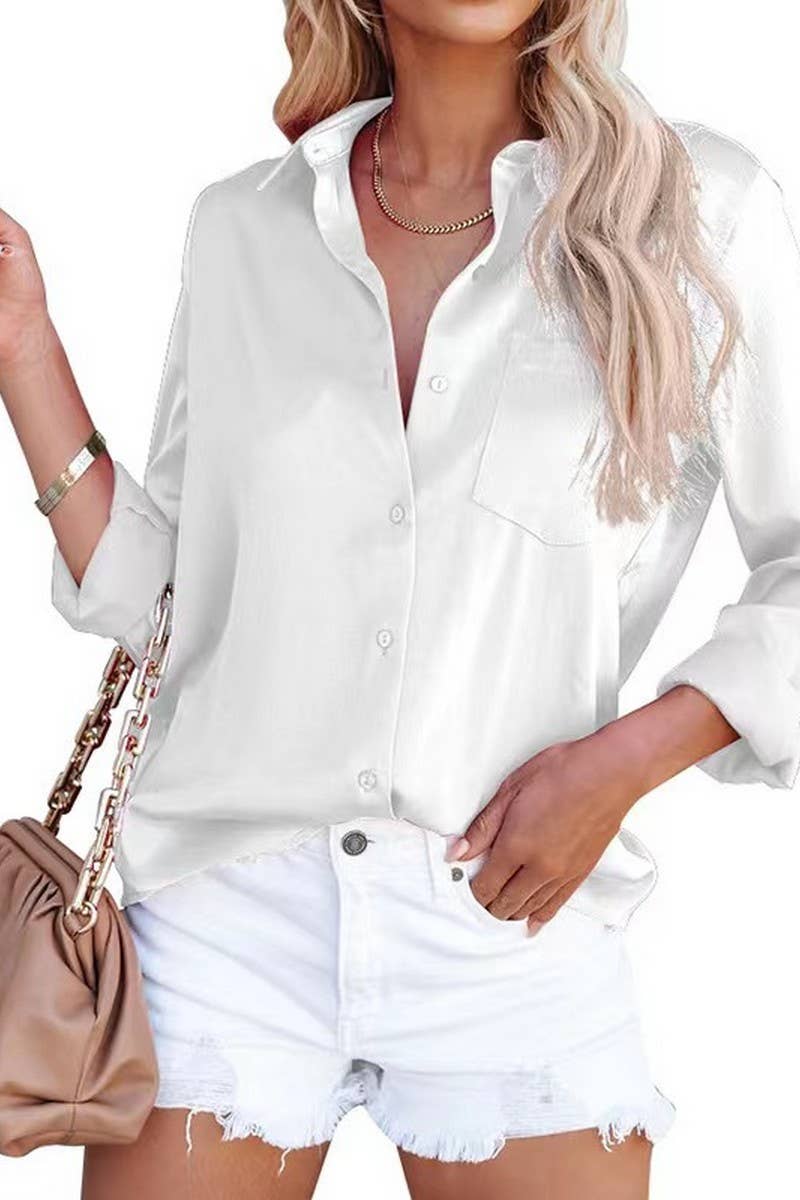 CWTBLL3856_SATIN SOLID COLOR LONG SLEEVE BUSINESS TOP SHIRT