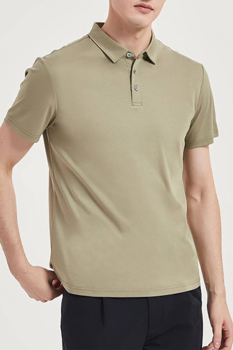 CWTBLS1788_SIMPLE SOLID COLOR ALL-MATCH MEN'S GPOLO SHIRT