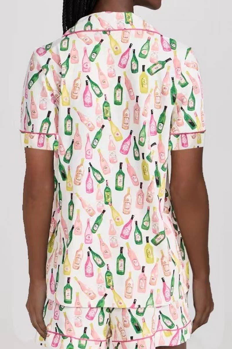 CWSPJ0438_PRINTED SHORT SLEEVE AND SHORTS LOUNGEWEAR SET