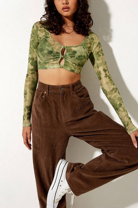 CWTTL1679_CREW NECK LONG SLEEVED KNIT TOP