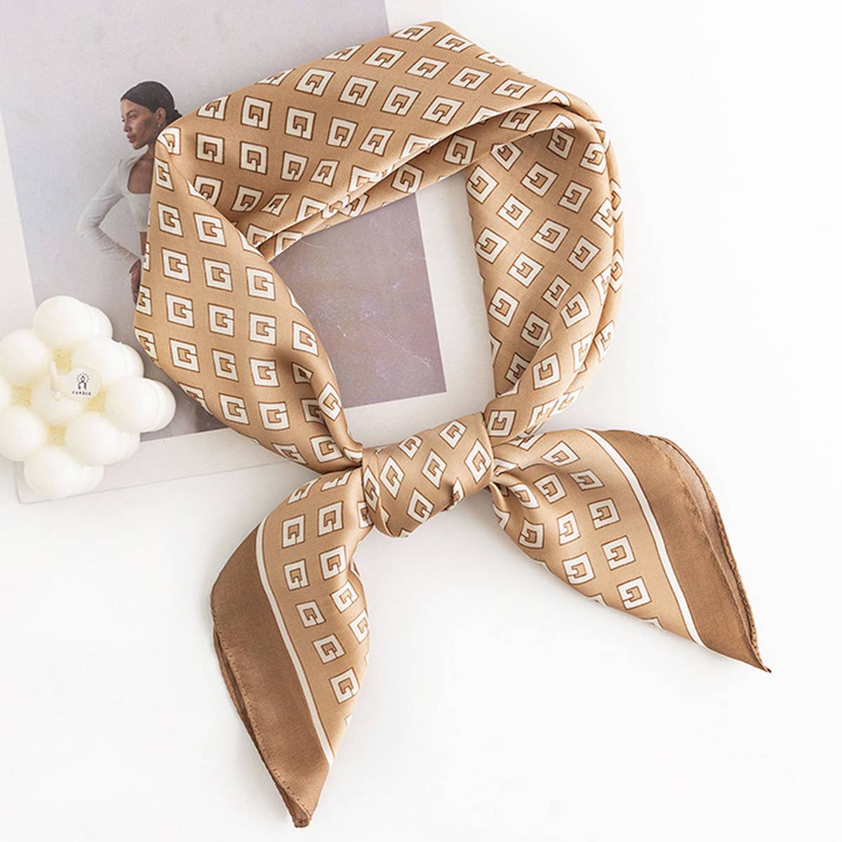 Chic Silk Square Scarf, Versatile Headscarf & Shaw
