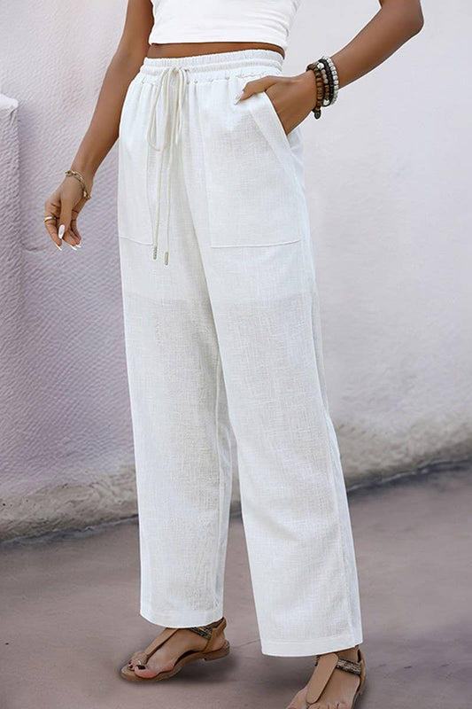 CWBLP1775_SOLID COLOR CASUAL HIGH WAIST STRAIGHT PANTS