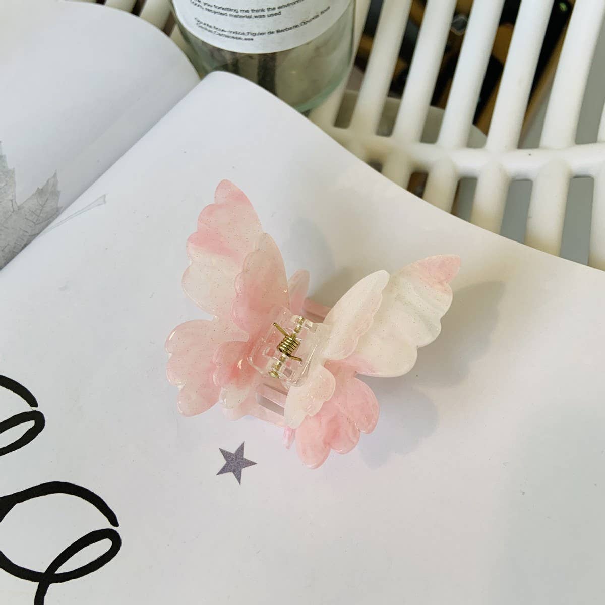 CWAHA1544_MULTICOLOR DOUBLE BOW HAIR CLAW CLIP