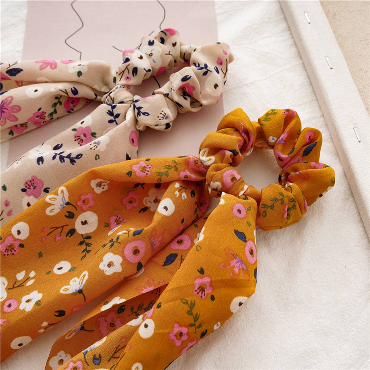 FRESH NEW FLORAL RIBBON HAIR ROPE_CWAHA0846