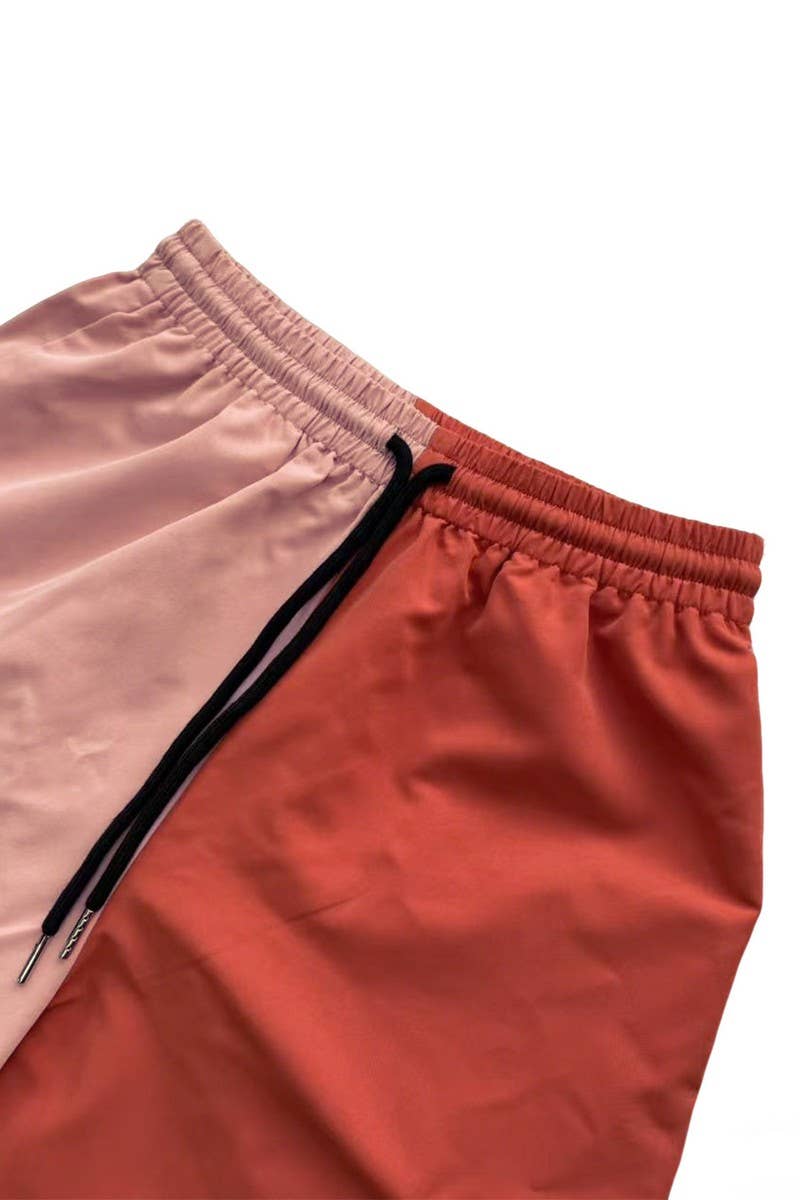 CWBLP2083_HIGH WAIST COLORBLOCK WIDE LEG STRAIGHT PANTS