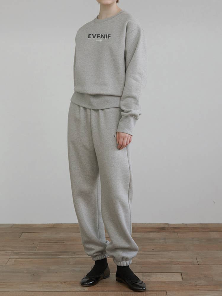 Fleece sweatshirt tight-fitting sweatpants set