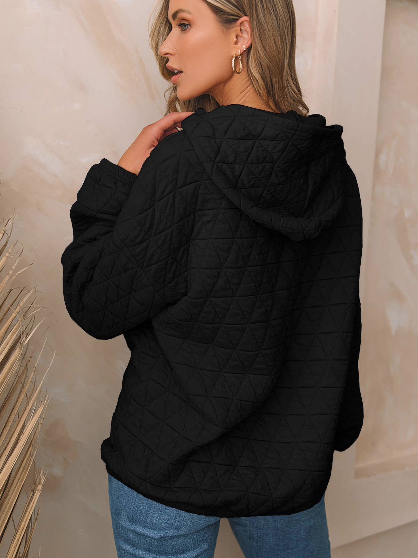 CASUAL STYLE LONG SLEEVE SOLID COLOR HOODIE