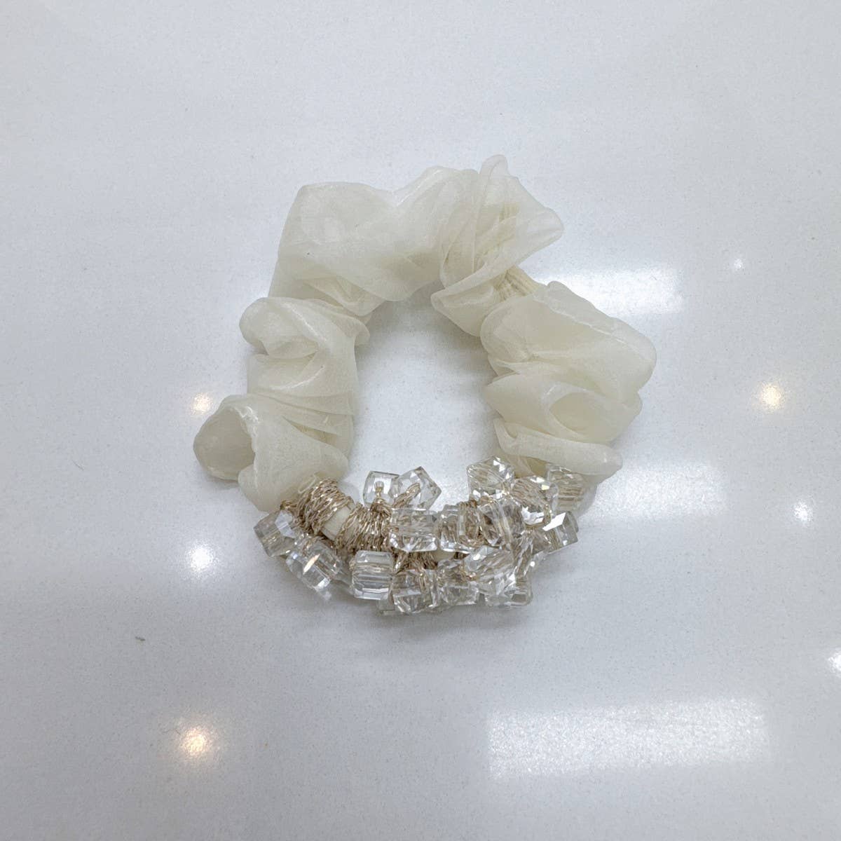 Elegant Square Crystal Scrunchie Cute Hair Tie
