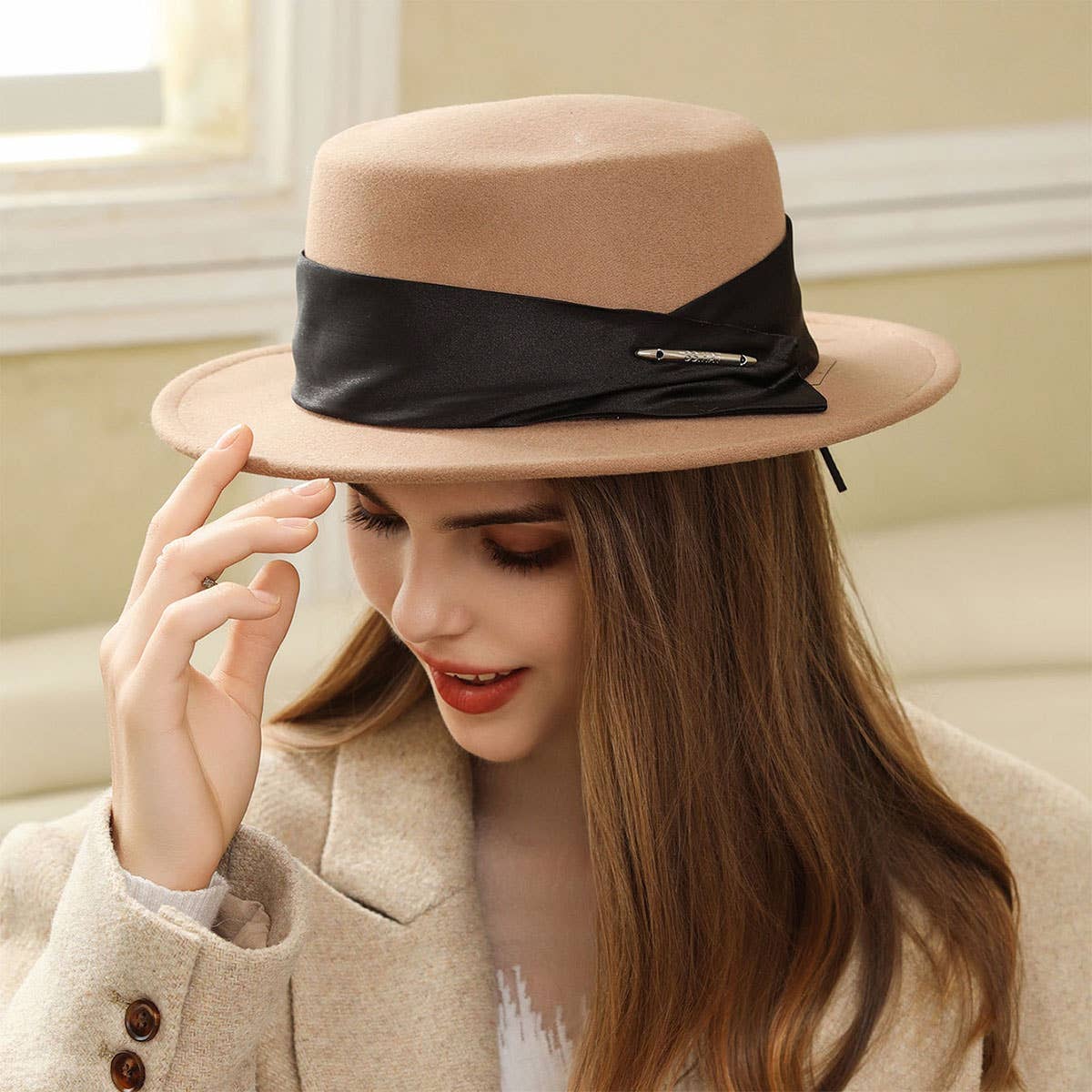 CHIC FRENCH ELEGANCE WOOL FELT FEDORA_CWAH1973
