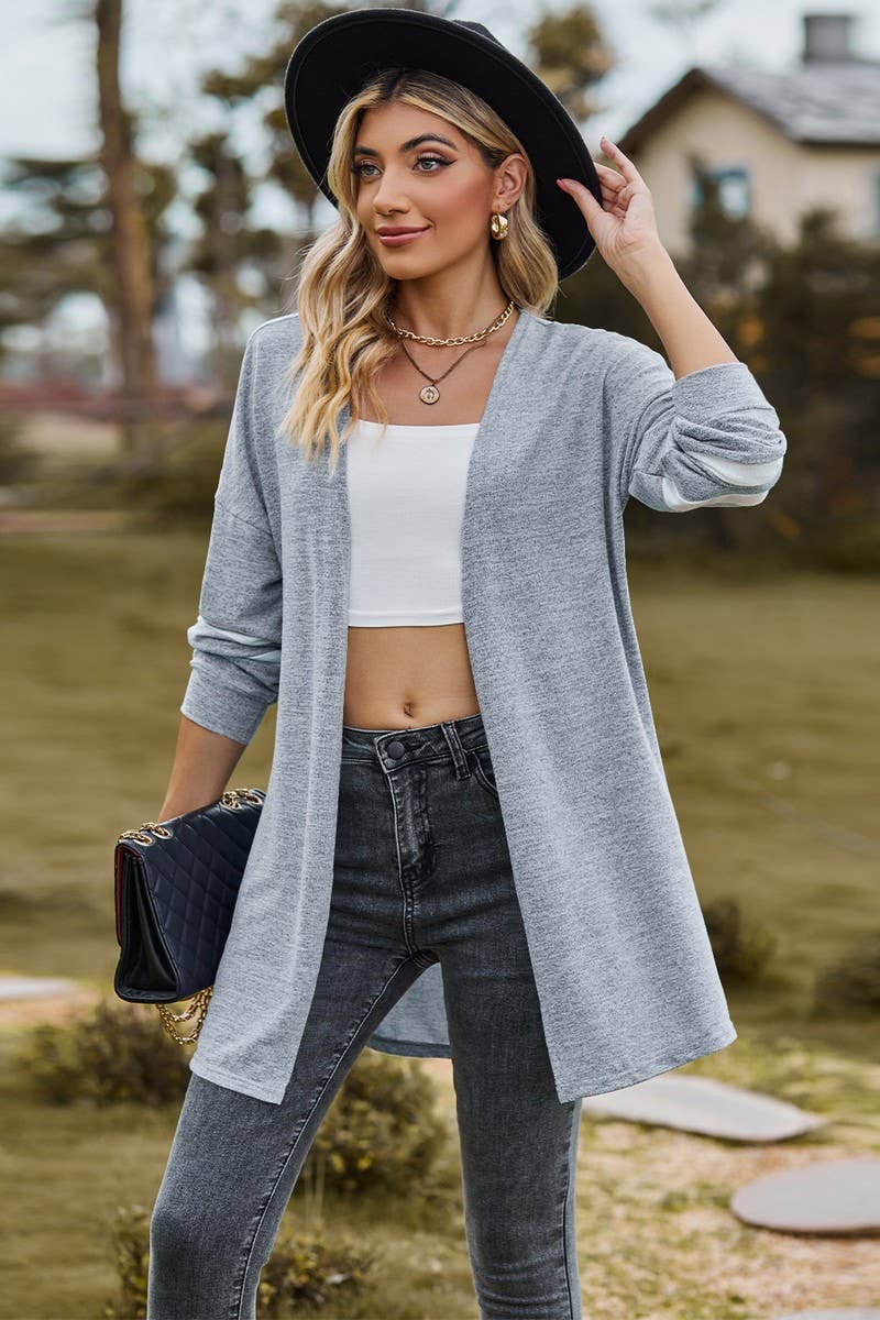 CWOCAL2264_AUTUMN AND WINTER CONTRAST COLOR KNITTED JACKET