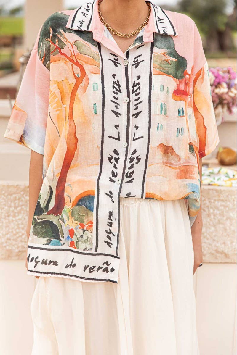 CWTBLS2347_GRAFFITI PRINT FIT VACATION SHORT SLEEVE SHIRT