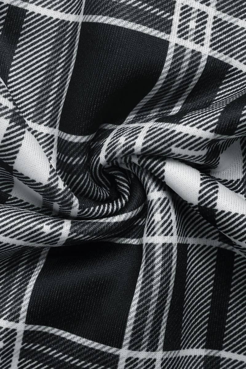 CWBLP2147_CHECKERED ELASTIC WAIST WIDE LEG PANTS