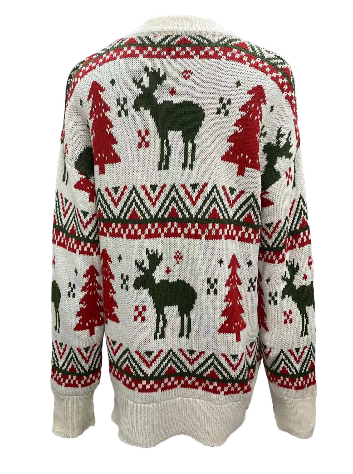 Christmas knitted round-neck pullover sweater