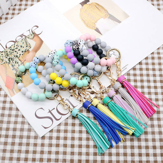 CAMOUFLAGE SILICONE BEAD BRACELET KEYCHAIN_CWMM1568