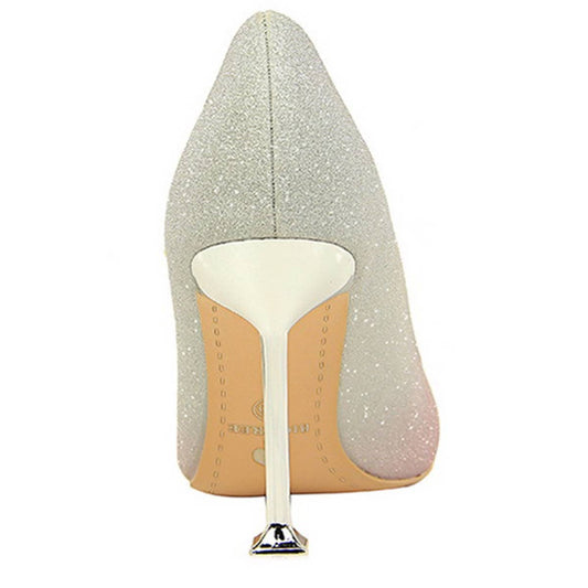 MATCHING SHALLOW MOUTH POINTED TOE HIGH HEELS