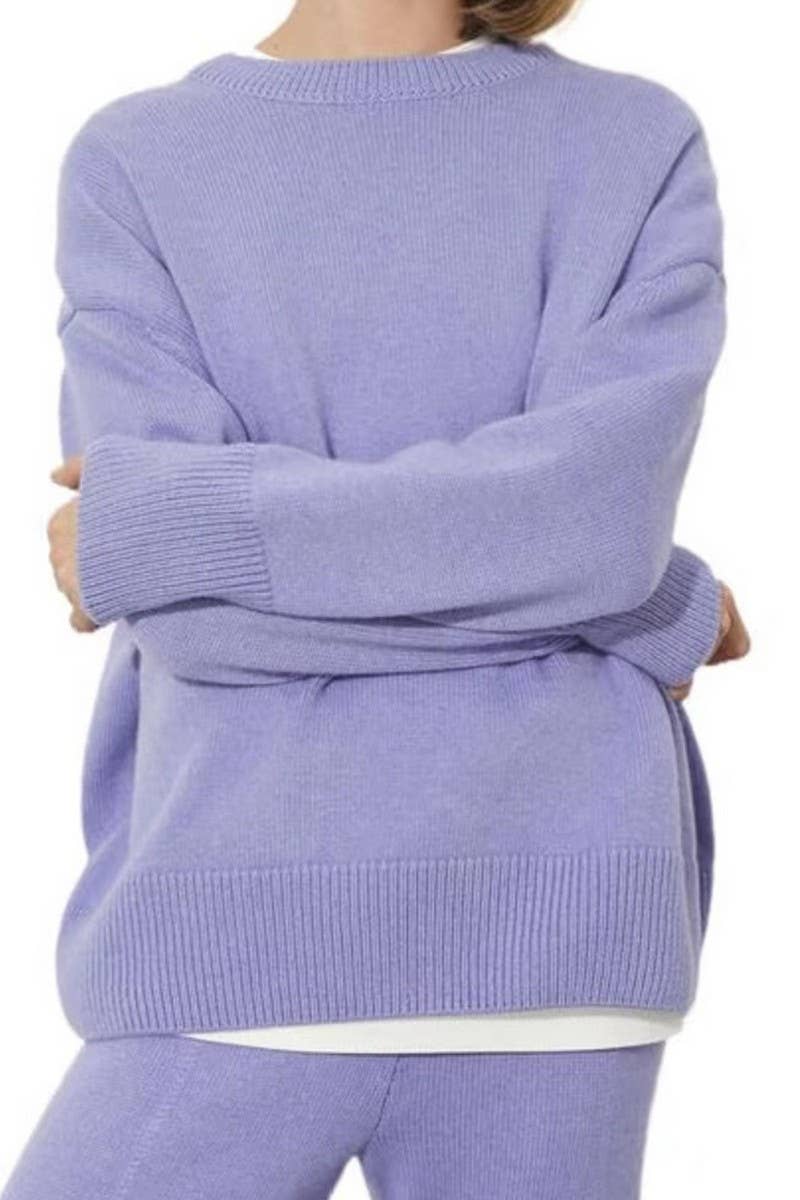 CWOSWL6383_SOLID COLOR CREW NECK KNITTED PULLOVER SWEATER