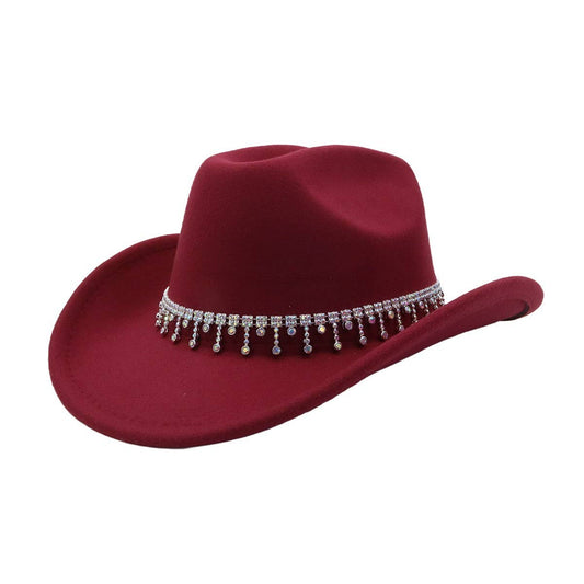 Western Ethnic Denim Fedora Hat for Couples_CWAH04361