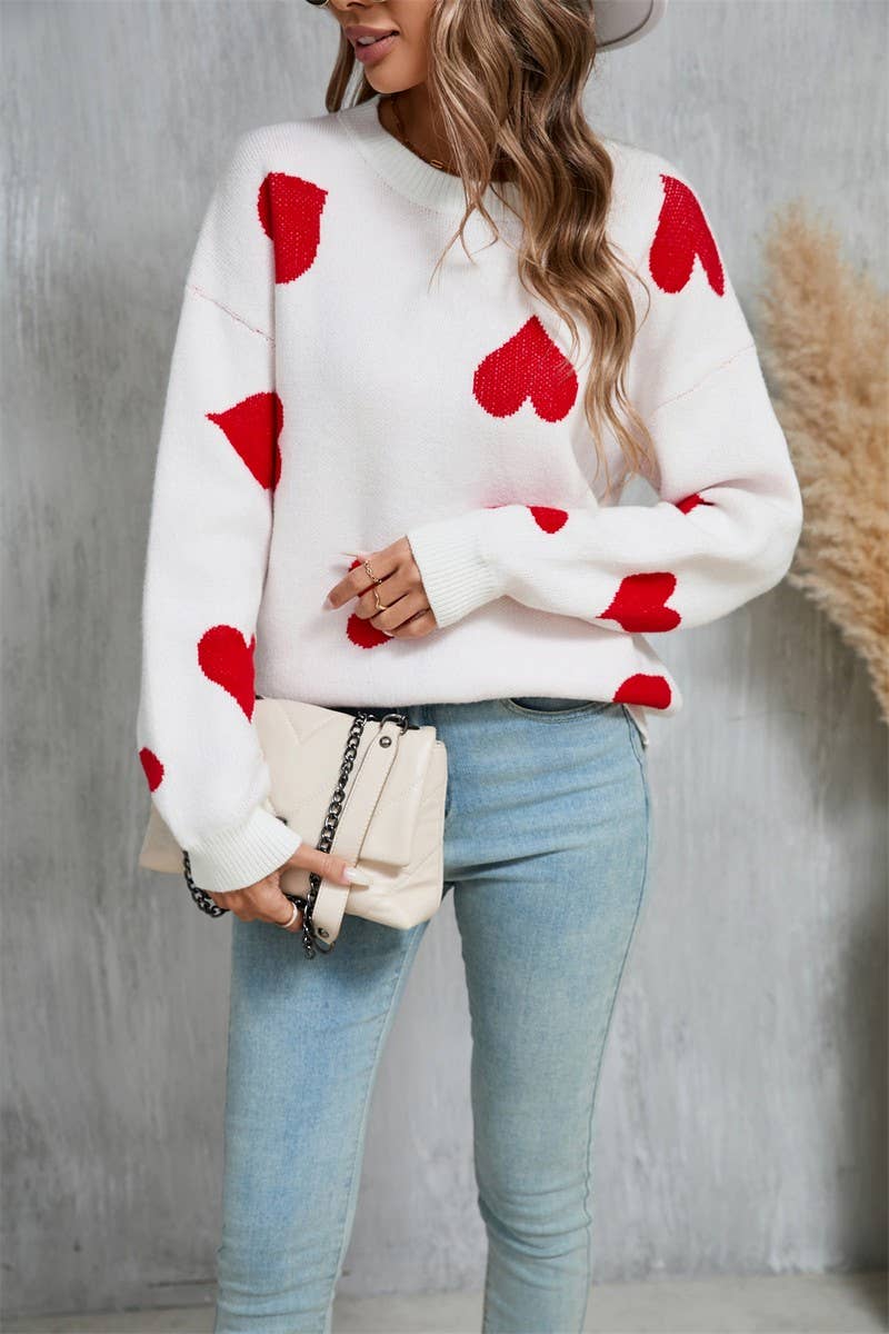 CWOSWL5762_VALENTINE'S DAY HEART LONG SLEEVE KNITTED SWEATER