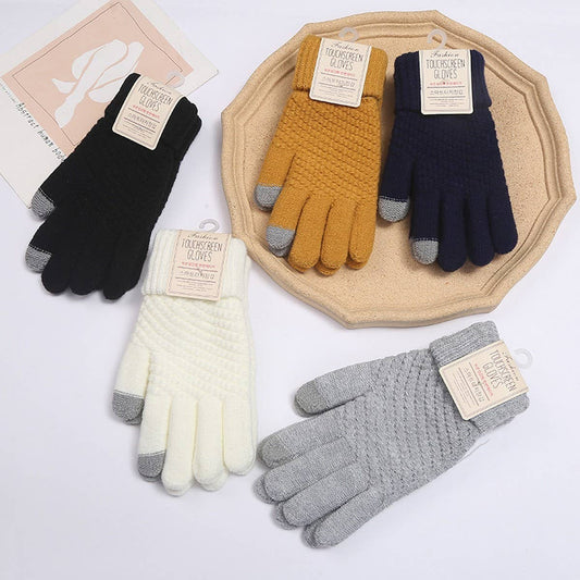 CWAG00551_WOMEN WINTER CUTE KNIT TOUCHSCREEN GLOVES