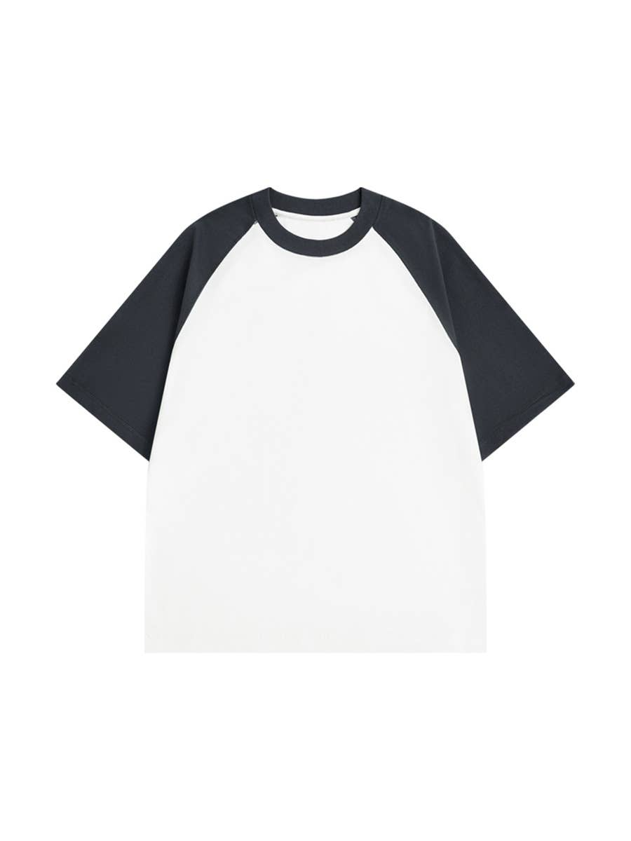 CWTTS0929_COLOR CONTRASTING CASUAL UNISEX T SHIRT