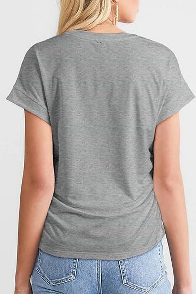 CWTTS1386_SUMMER FASHION SIDE PLEATED RAGLAN T-SHIRT