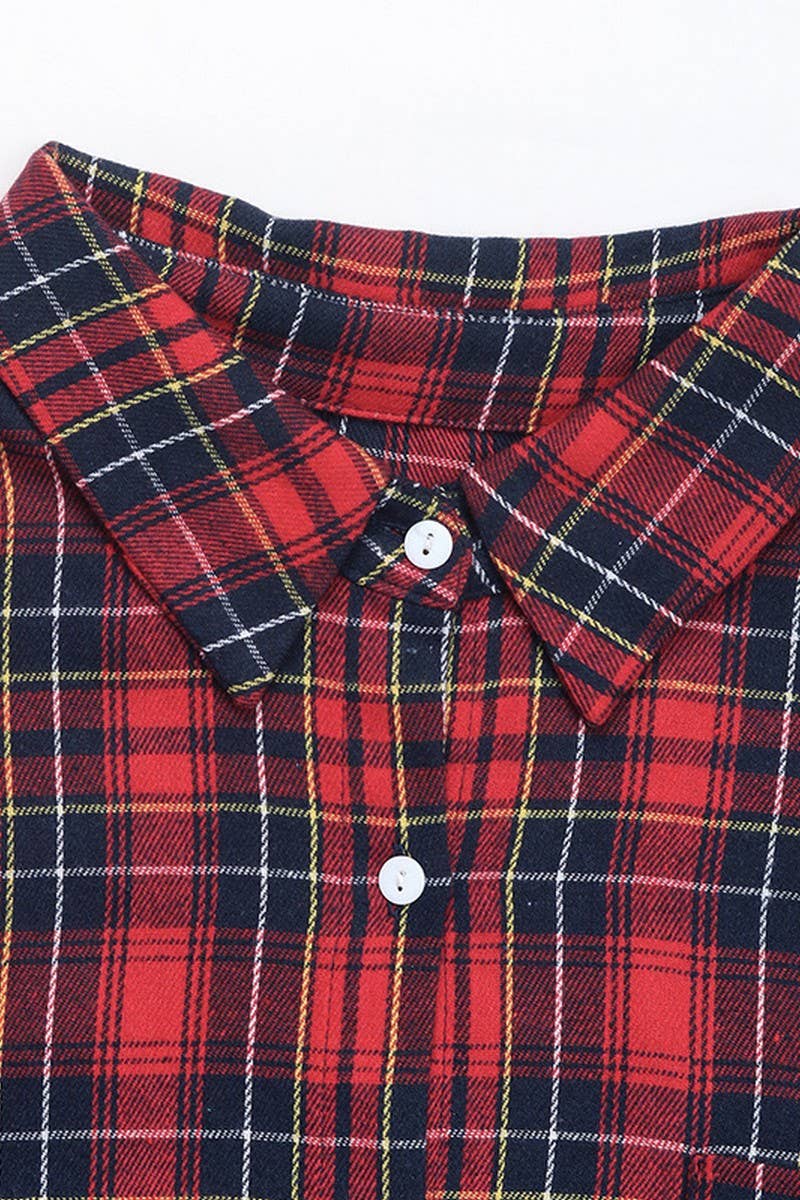 CWTBLL3710_NEW RETRO CASUAL PLAID SHIRT FOR SPRING AND AUTUM