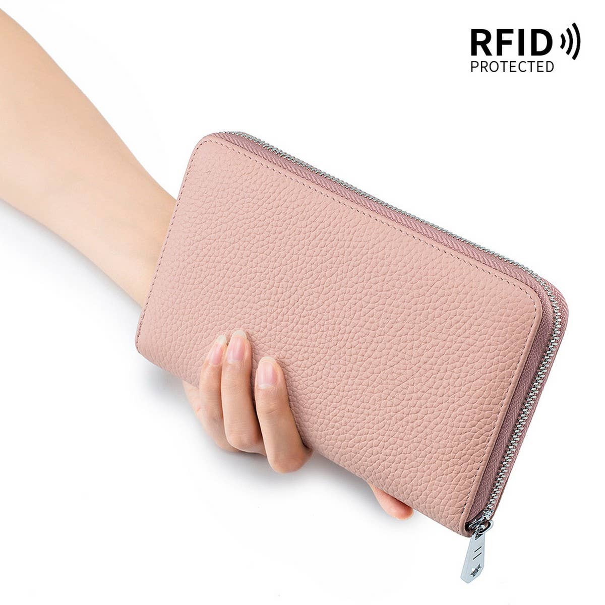 GENUINE LEATHER ZIPPER MULTIFUNCTIONAL LONG WALLET_CWAB3741