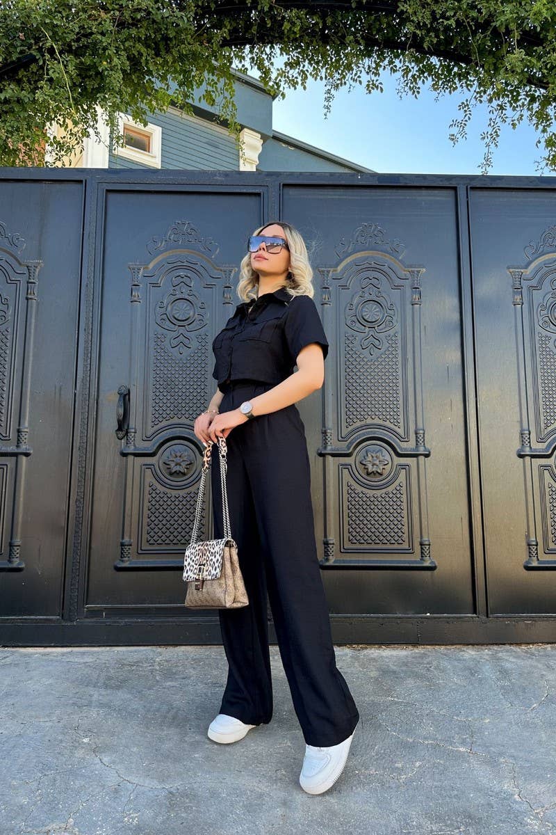 CWSS1063_SUMMER ELEGANT CASUAL WOMEN'S TWO-PIECE SUIT