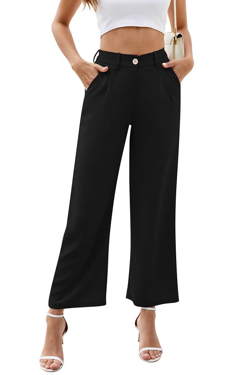 CWBLP1802_WIDE-LEG HIGH WAIST BELT POCKET TROUSERS