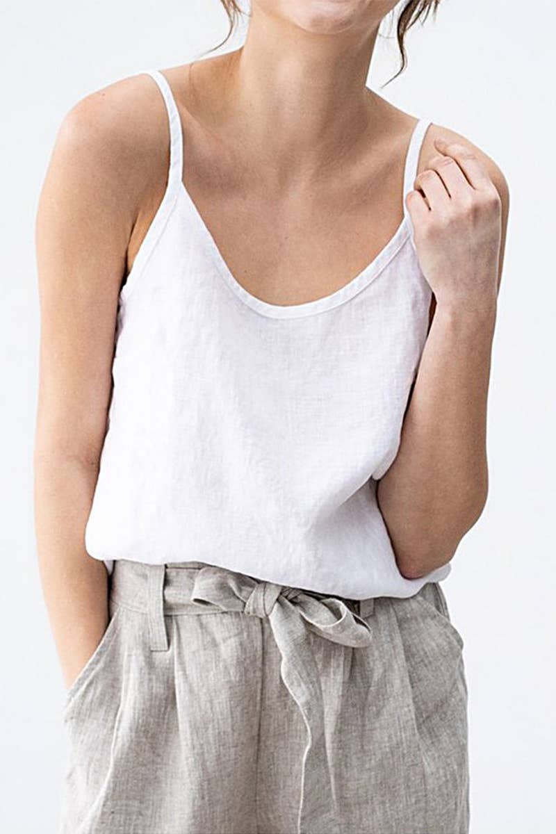 CWTDSSL0017_LOOSE AND SIMPLE V-NECK SLEEVELESS CAMISOLE