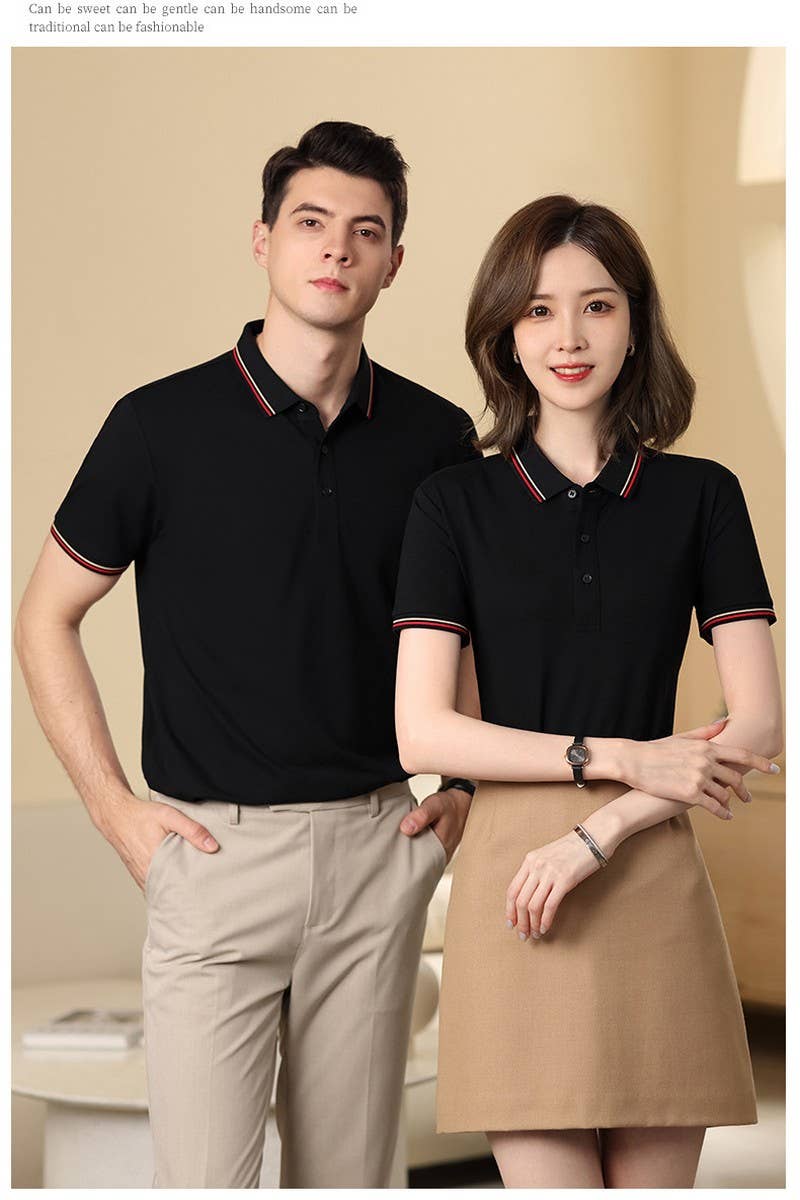 CWTBLS02446_BREATHABLE POLO SHORT SLEEVE CASUAL T-SHIRT